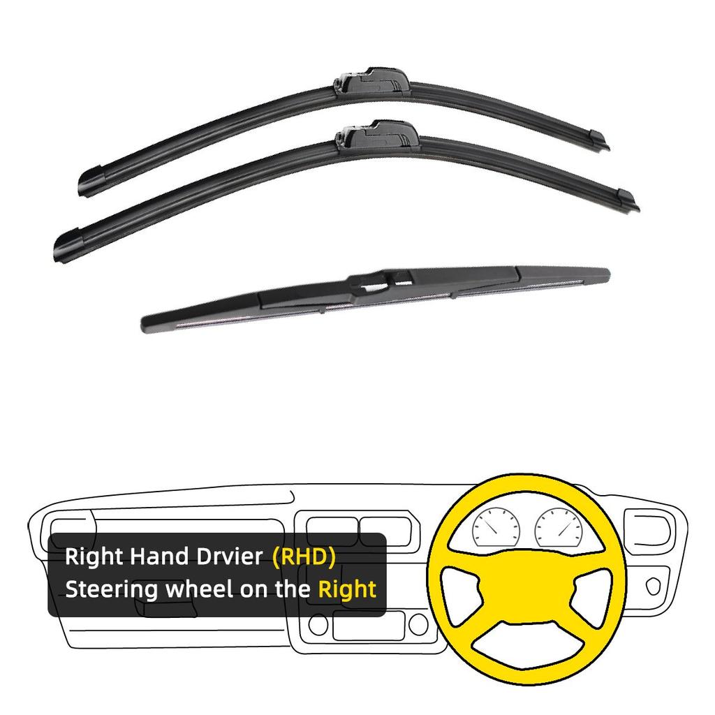 3PCS für Chevrolet Cruze Hatchback J300 2008-2014 24" 18" 14" vorne hinten Wischerblätter Windschutzscheibe Windschutzscheibe Fensterschneider Zubehör 2012 2013 2014