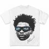 Unisex volný střih T-shirt s vysokou gramážíAnthony Edwards Vzorované tričko – Ležérní sladké