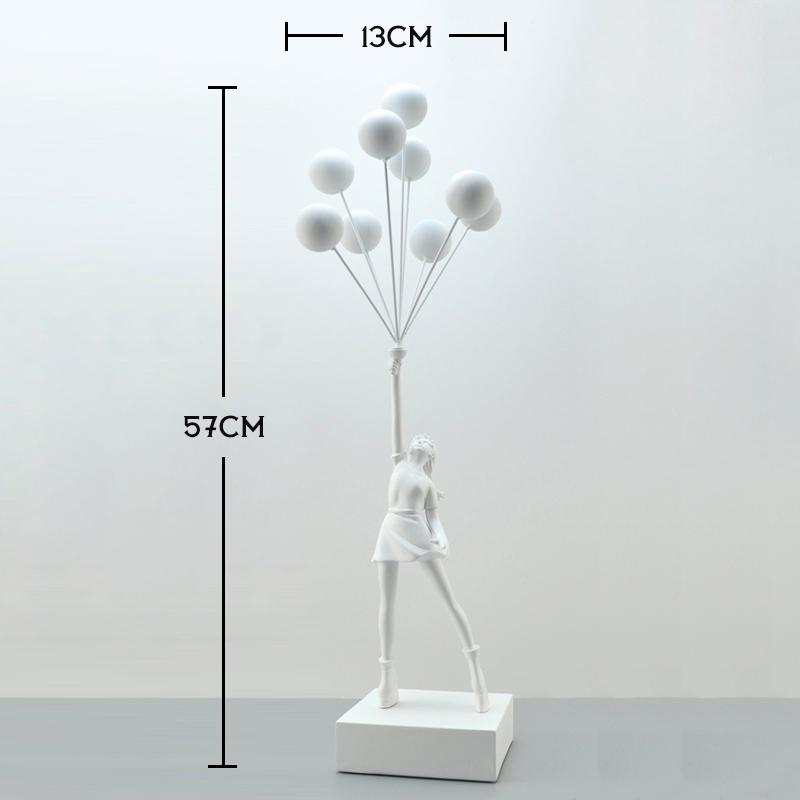 

New Balloon Girl Resin Sculptures Figurines Banksy Flying Balloon Girl Statue Home Decoration Luxury Living Room Desk Decor Gift