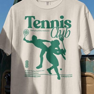 Maglietta del Tennis Club e t-shirt per bambini | T-shirt Grafica Oversize Sportiva Retrò | Regalo Streetwear Giocatore di Tennis