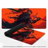XXL Large Gaming Mouse Pad Japanese Samurai Red Fire Deskmat Overlock Non‑Slip Rubber Keyboard Mats Laptop Mousepads For Gamer