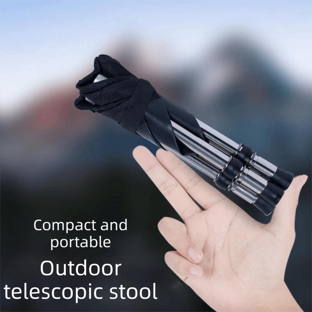 Teleskop-Design Tragbarer Klapphocker Edelstahl Outdoor-Hocker Leichter Hocker Wandern