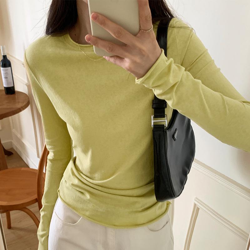 2025 New Slimming Round Neck Long-Sleeve Top for Women