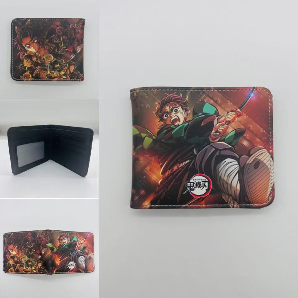 Japan cartoon comics Demon Slayer Short Fold Wallet Cartoon Coin Purse Suitable for Students 0006