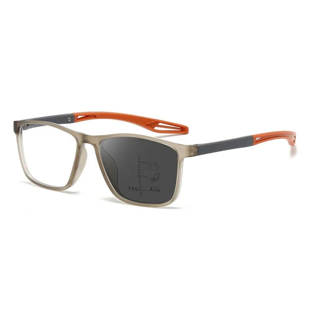 3 in 1 Photochromic Color Changing Sports Reading Eyeglasses for Male + 100 ~ + 400 Anti- BlueLightweightPresbyopiaEyeglasses