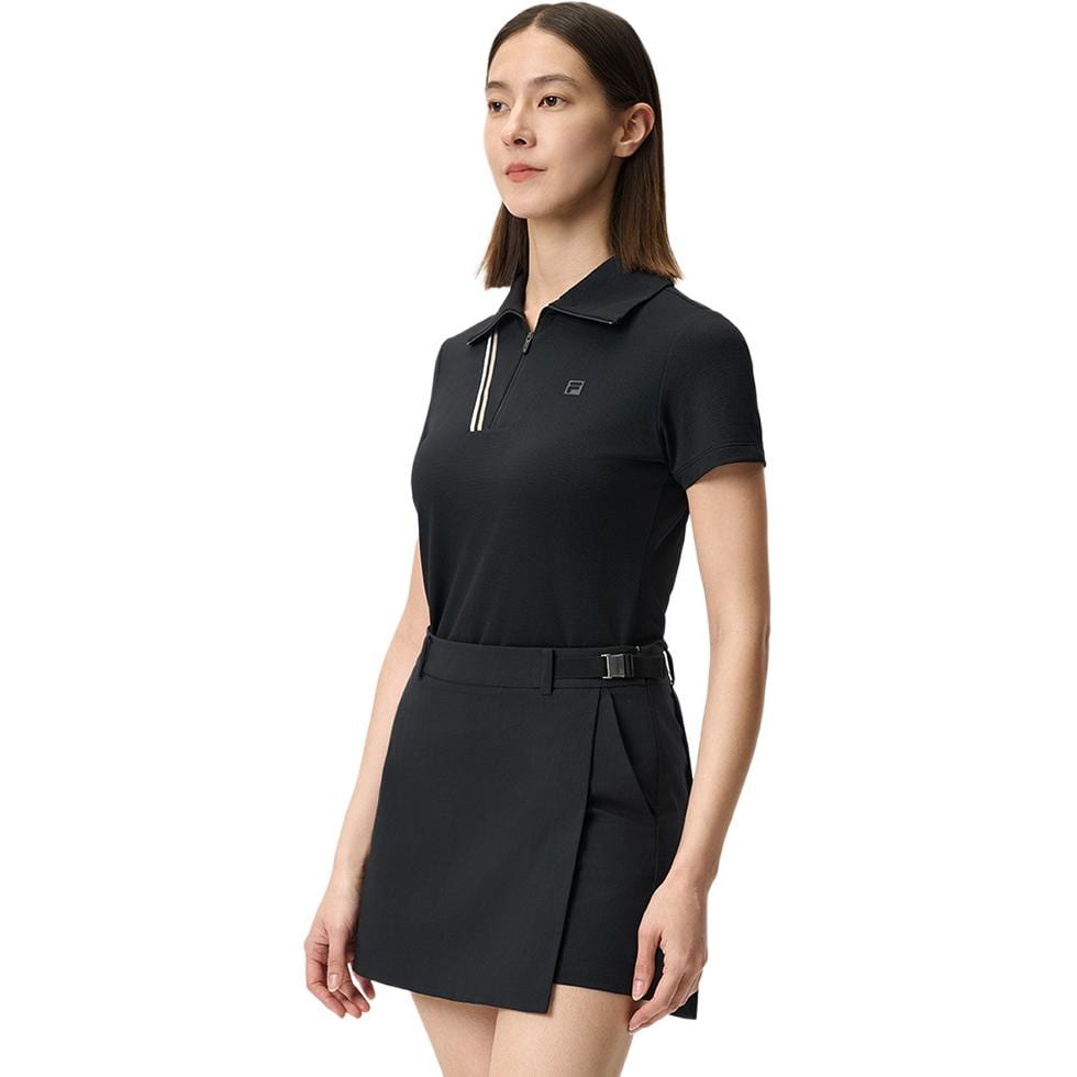 FILA AthleticsGolf SS25 Polo Shirt Women's Pitch Black BK A11W525143F-BK