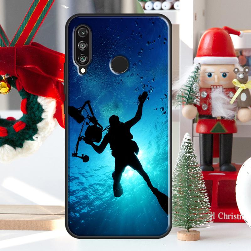 Diver Underwater Diving Cave Caving For Huawei Nova 9 10 SE 11 Pro Y60 Y70 Y90 Y61 Y91 Y72 Y73 12i 11i 8i P20 P30 P40 Lite Case