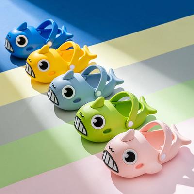 EVA Rubber and Plastic Children's Slippers Boys and Girls Cute Whale Outer Wear Indoor Home Soft Bottom Bag Head Cool Slippers