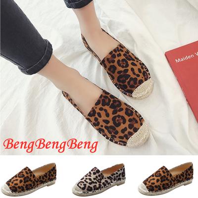 Midress Womens Slip On Leopard Loafers Breathable Comfortable Round Toe Slacker Fisherman Thin Leopard Shoes Womens Flats
