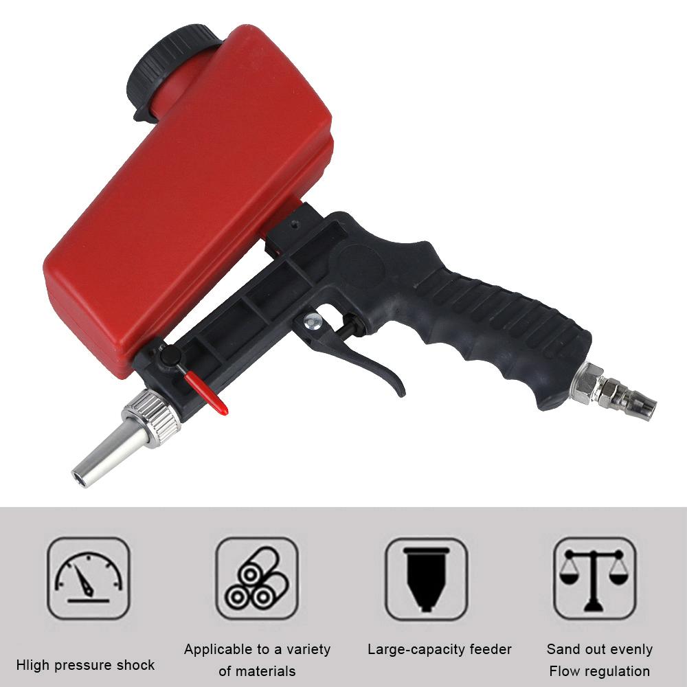 Handheld Pneumatic Blasting Gun Set Adjustable Small Sand Blasting Machine Portable Gravity Sand Blaster Sandblasting Gun 90psi