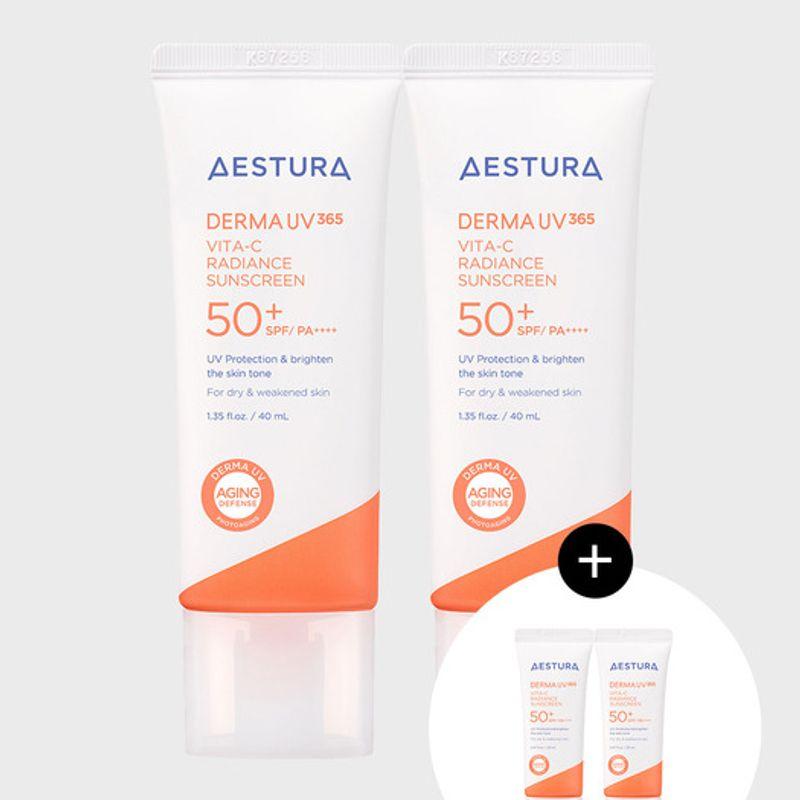 

AESTURA [NEW] Derma UV365 Vita C Radiant Moisture Sunscreen 40ml * 2 vita-c radiance sunscreen duo