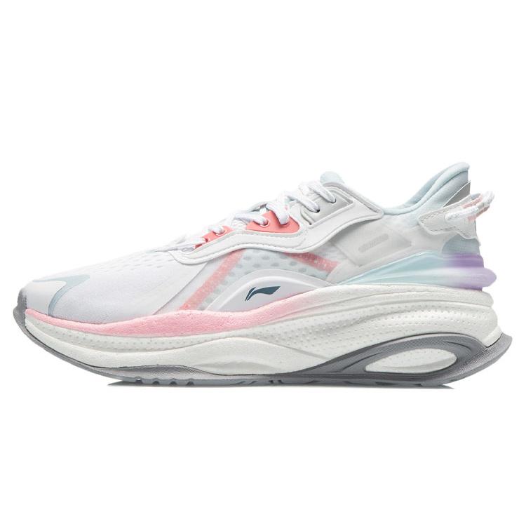 

New LiNing Exceed 5 Reflective Cushioning Rebound Low Top Running Shoes Women s Pink White AGLR046-3 35