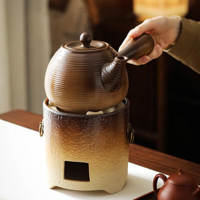 BW Ceramic Side-Handle Tea Pot with Carbon Stove Set