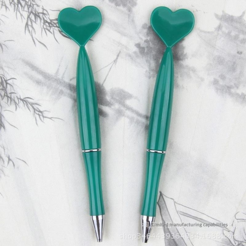 12pcs Valentine's Day Heart Shape Pens Black Gel Ink Rollerball Pens For Office School Supplies Gift Kids Ballpoint Pens