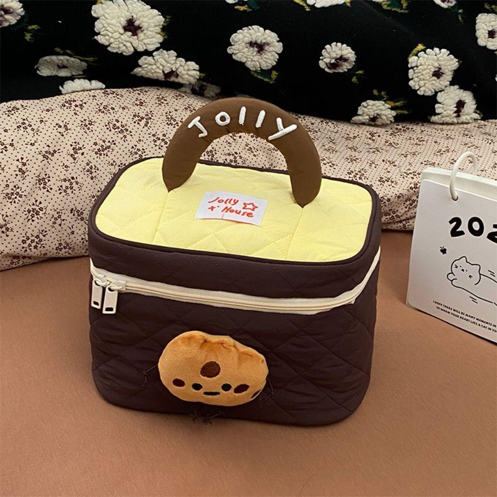 Dopamine Color Handheld Cosmetic Case House-shaped Toiletry Bag Cute Cabin Makeup Bag  Travel