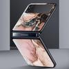 Vintage Marble Hard PC Phone Case For Samsung Galaxy Z Flip 7 6 5 4 Black Cover For Galaxy Z Flip 3 Foldable Shell Fundas Capas