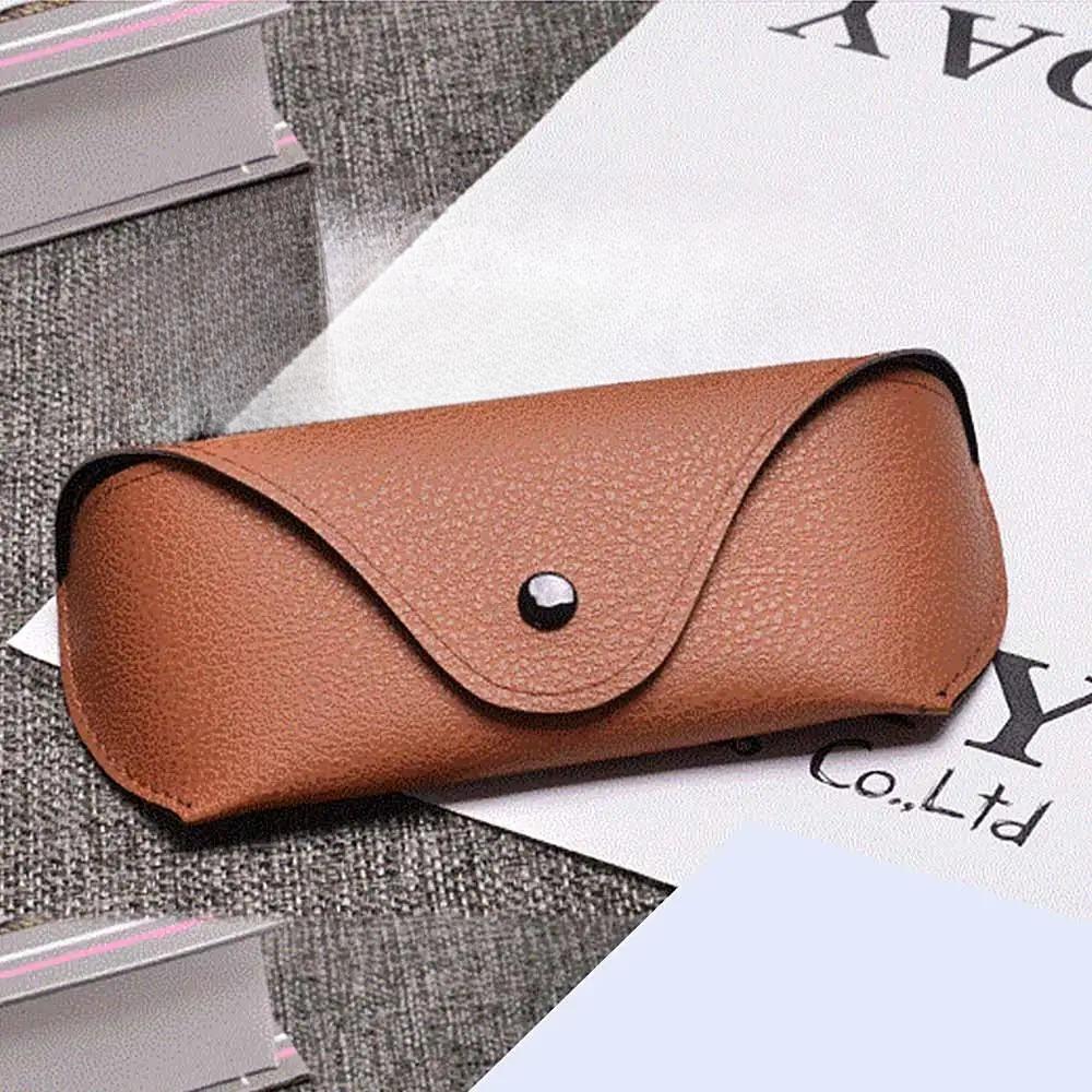 

Glasses Case Women Leather Glasses Bag Fashion Portable Sunglasses Box Bag Accessories Eyeglasses Case Sunglasses Box коричневий