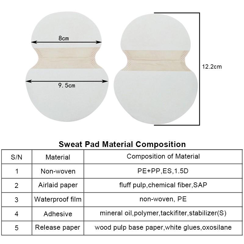 50 Packs Ultra Thin Sweat Pads Deodorants Sticker Disposable Anti Sweat Patches for Women and Men