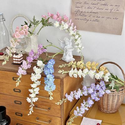 Fleurs Artificielles Delphinium Réaliste avec Tiges Flexibles Décoration de Vase de Sol Rustique pour la Maison Décor de Mariage Arrangements Floraux Réutilisables