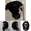 Latex Schwarzes Langes Haar Affenkopfmaske Für Halloween-Kostüme Und Party-Rollenspiel