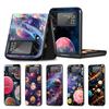 Space Planet Stars Moon Case for Samsung Galaxy Z Flip4 Flip3 5G PC Hard Cell Phone Shell Z Flip 4 3 Black Coque Zflip4 Zflip3