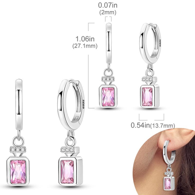 New Women Earrings Original 925 Silver Hoop Earrings Engagement Wedding Birthday Drop Earring Women Jewelry Gifts