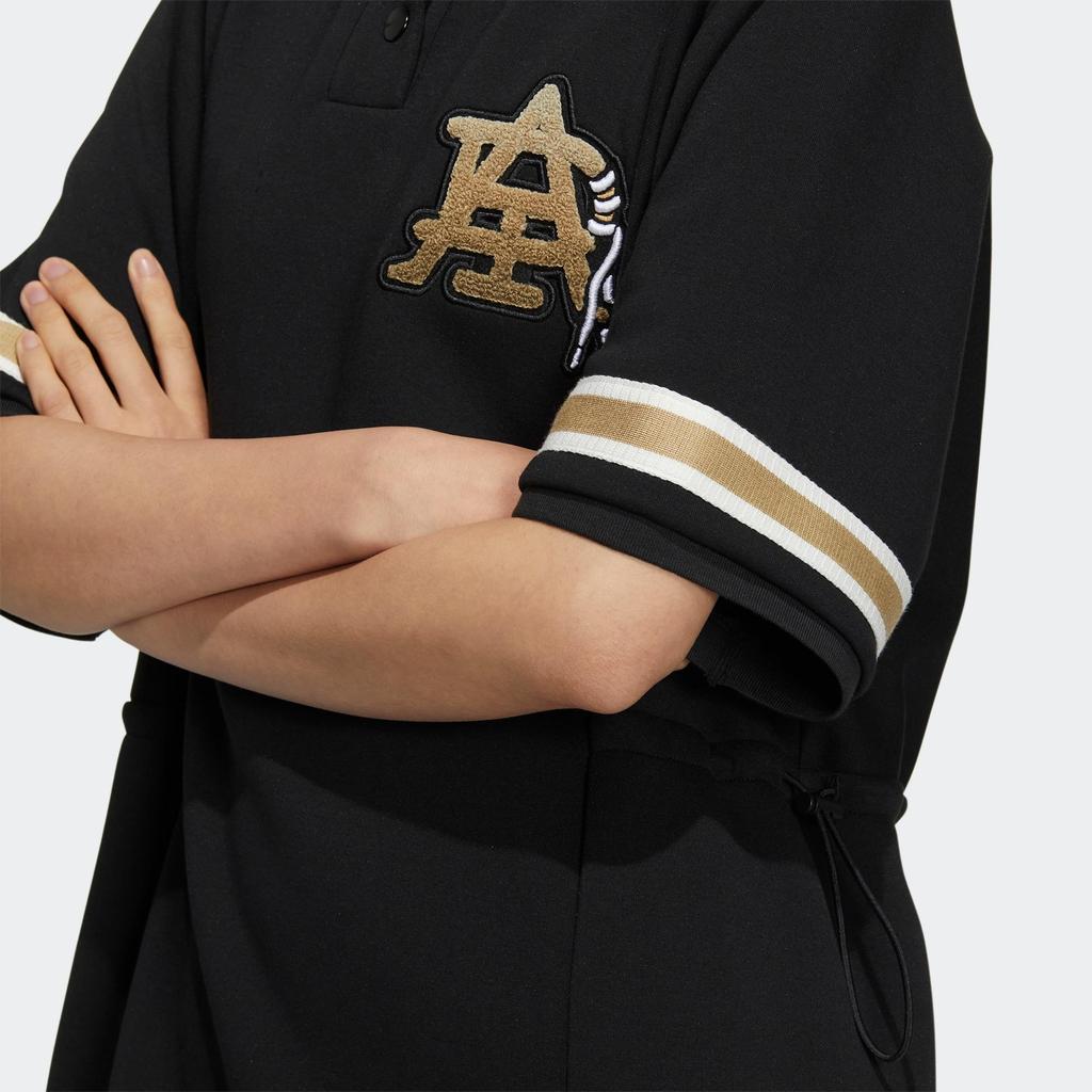 adidas Vestido Polo Mc Originals com Decoração de Listras e Gola Vestido Feminino Preto HS1929