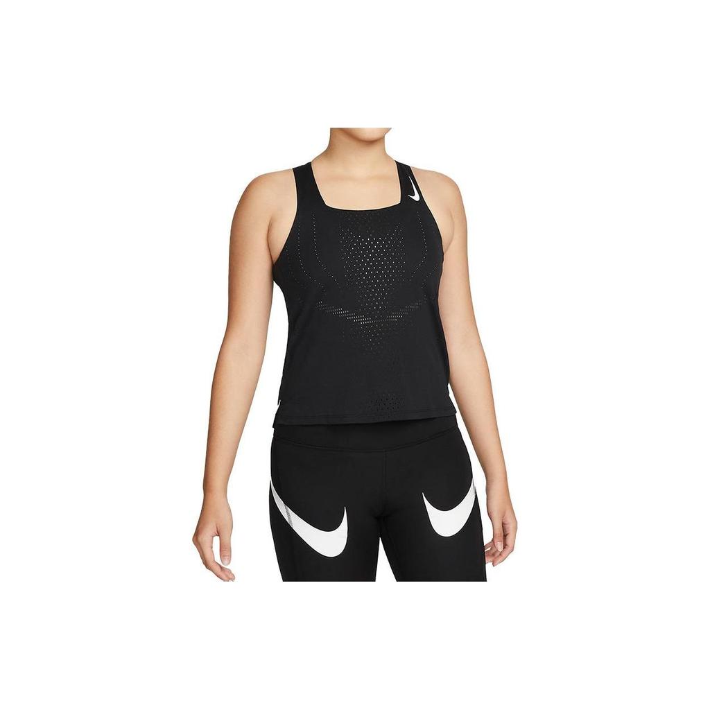 Nike Dri-FIT ADV Solid Knit Sleeveless Round Neck Sports Tank Top Women Tops Black DM7552-010