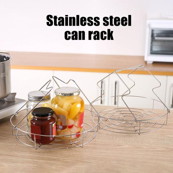 Stainless Steel Steaming Rack Foldable Jar Lifter for Mason Jars Heat-Resistant Mason Jar Holder with Handles
