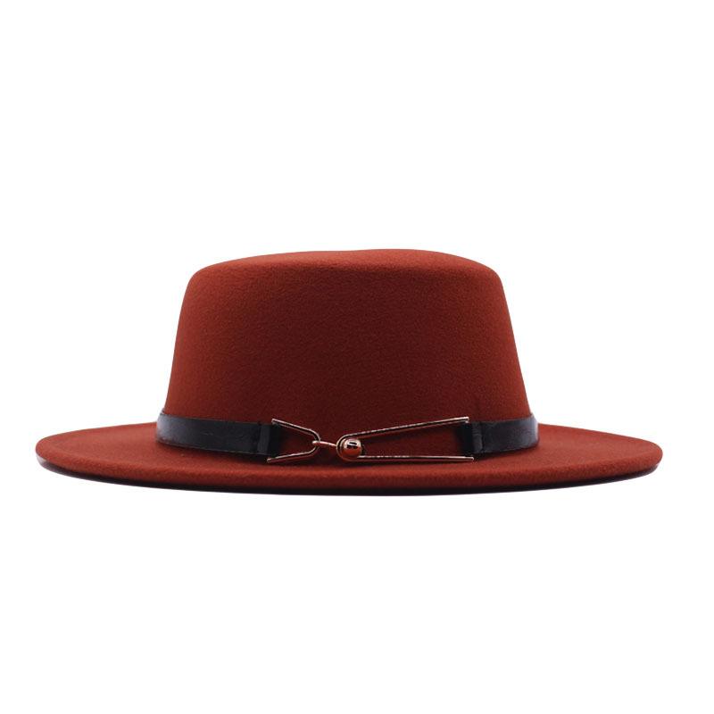 Herbst und Winter neue Britische Herren Zylinderhut flache Kappe flacher Schirm Wollhut Europäischer und Amerikanischer Stil Mode Jazzhut Damenhut