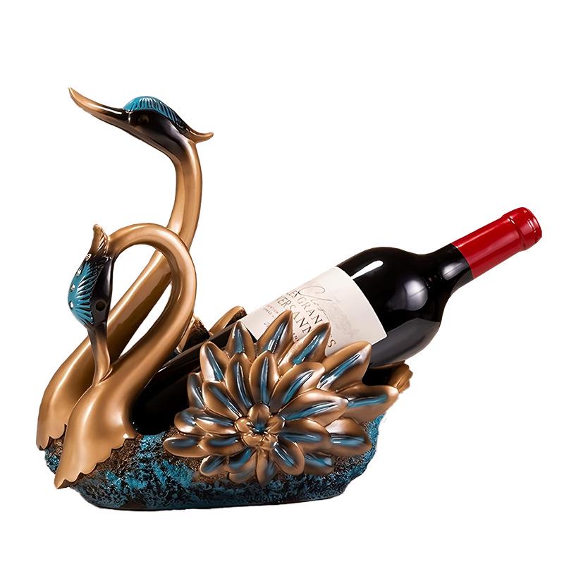 Swan Wine Rack: Elegant Light Luxury Cabinet & Ornament for Living Room or Entryway Gift