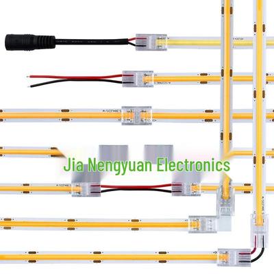 2P 8/10mm COB Solderless Snap Connector for Single-Color Flexible LED Strip - L-Shaped Corner Crystal Buckle Wire