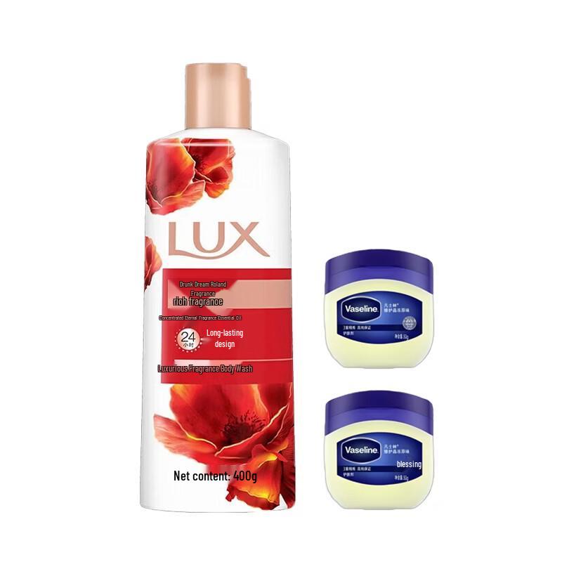 Lux Enchanting Rose Shower Gel & Vaseline Repairing Jelly Set