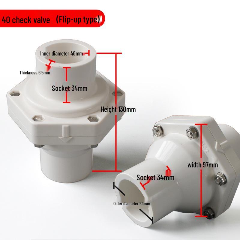 25mm PVC Rückschlagventil Rückflussverhinderer Wasserablaufrohranschluss (Modell: 325075)