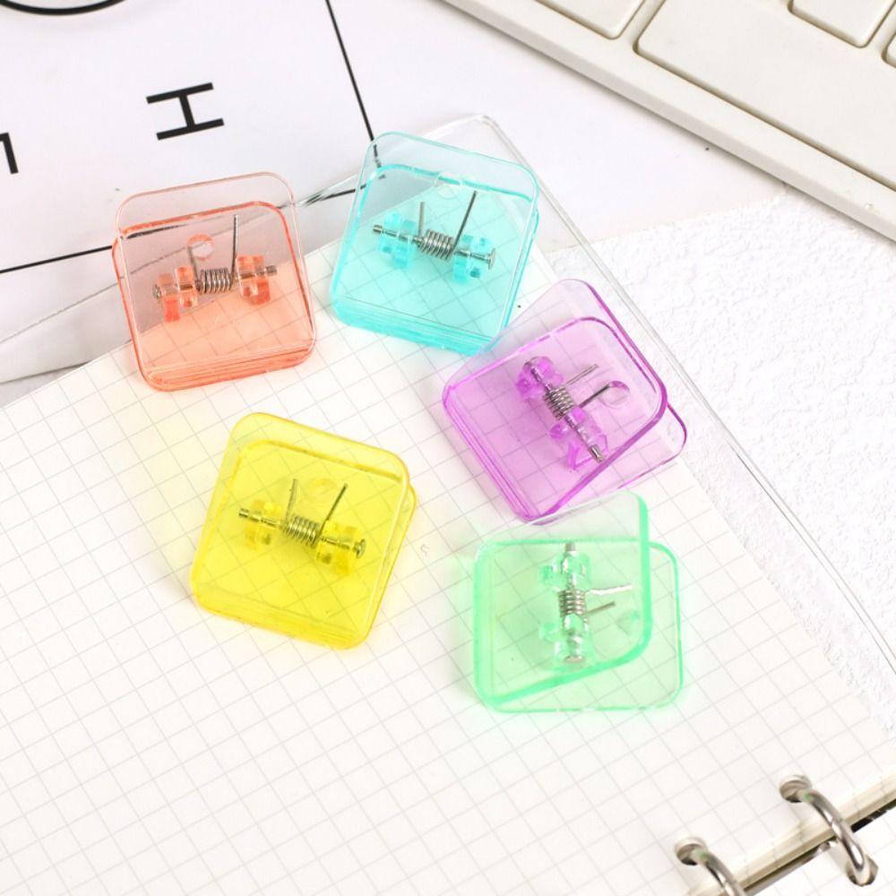 10pcs Square Letter Paper Clip Acrylic Document Folder Reusable Ticket Holder Students