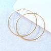 50mm Simple Flatten Circle Golden Round Big Hoop Earring for Women Fashion Jewelry Silver Color Exaggerated Great Aros Brincos