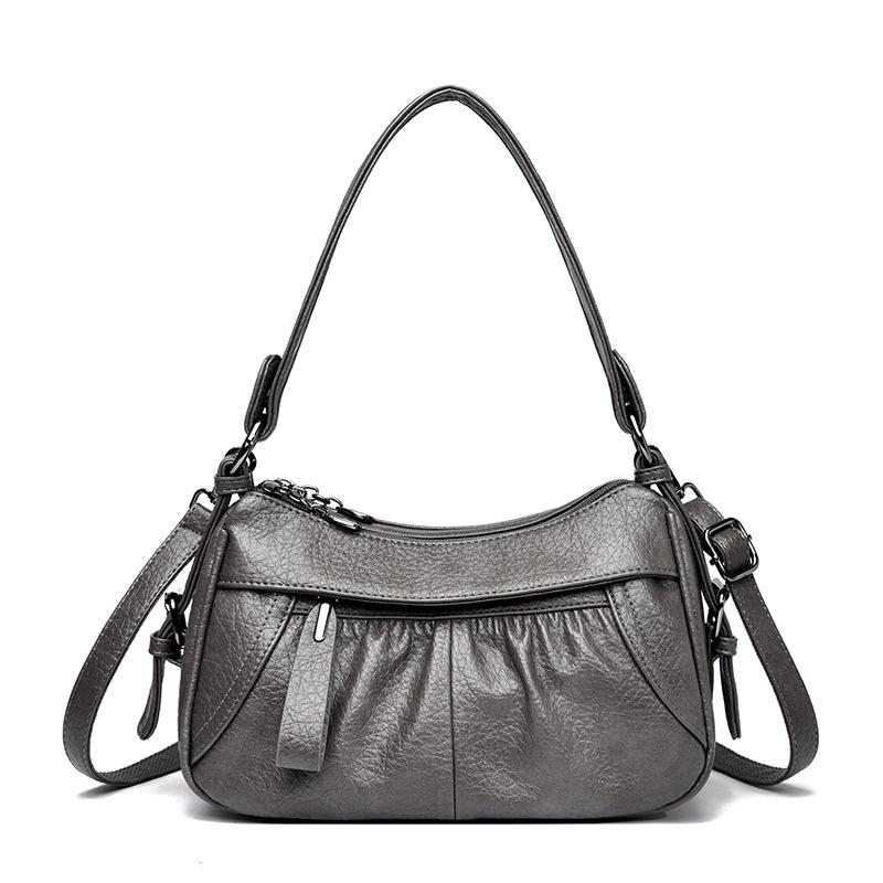 Crossbody Bag - Stylish and Simple, Suitable for Middle-aged Mothers. Soft Leather, Casual Style, Single Shoulder Bag.