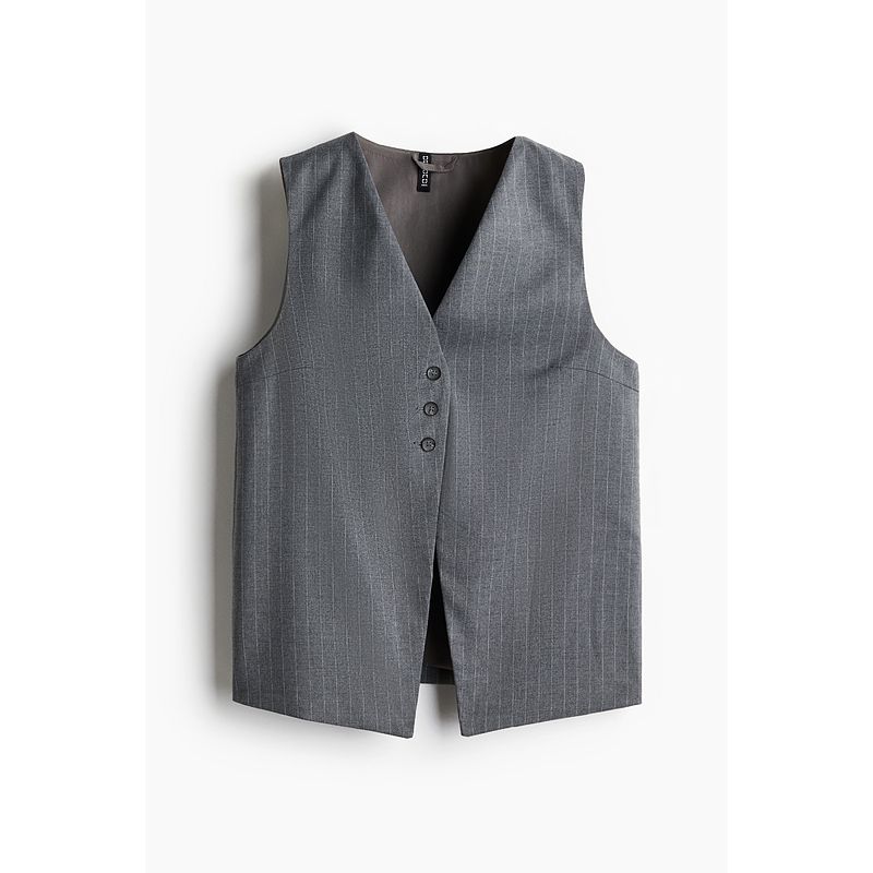 

Женская одежда HM 2025 Лето Новый Длинный Костюмный Жилет 1268198 Blend dark gray/Pinstripe 155/80
