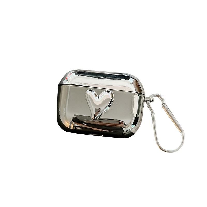 Ins Electroplating Three-dimensional Love for Apple AirPods1/1/1/1 Generation Bluetooth Headset Protective Case Wireless