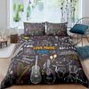 Music Guitar Duvet Cover Digital Printing Set Bedding Decorative Quilt Cover Pillowcase Three-Piece Set