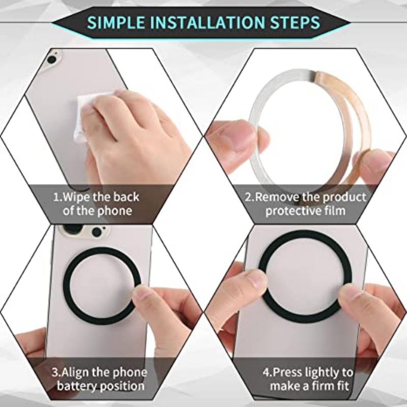 Magsafe Magnetic Plate Ring Metal Sticker Support Wireless Charger Metal Plate Sheet for Magnet Car Holder Universal 1/3/5pcs