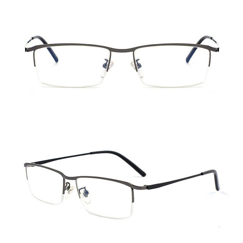 Metal Half-frame Myopia Glasses Anti-blue Light Goggles Unisex Business Men Women Near Sight Eyeglasses FInished Optical Eyewear