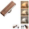 USB Rechargeable LED Wooden Bedside Night Lamp with Touch Control Modern Design Dimmable Wall Lamp for Bedroom