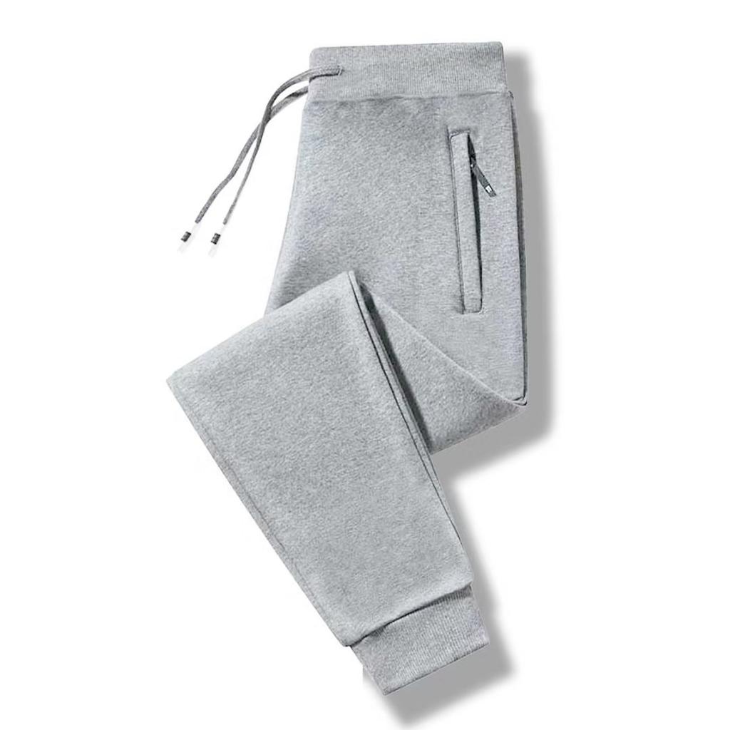 Casual pants men's fleece thickened sweatpants spring, autumn and winter trend sweatpants tied feet straight thermal trousers men