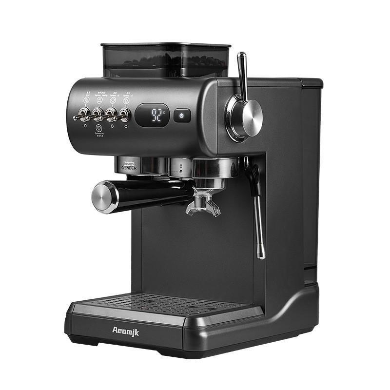 

Aeomjk Semi-Automatic Coffee Machine with Built-in Grinder, Dual Hot/Cold Extraction, and Steam Milk Frother