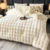 Luxury Faux Rabbit Fur Blanket for Winter Thickened Warm Double Layer Plush Blankets for Bed Fluffy Soft Warmth Quilt Comforter