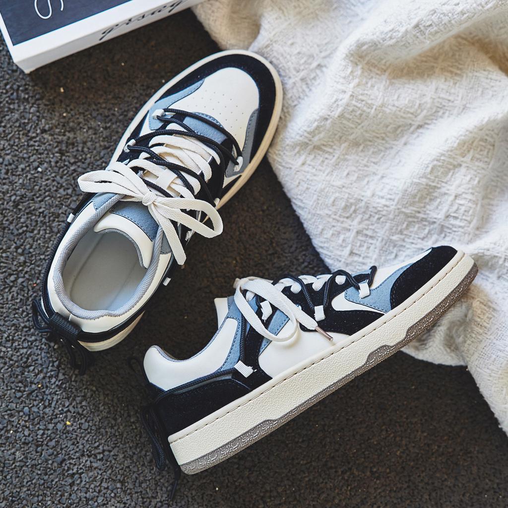 Hong Kong Style Design Low-top Casual Sneakers Men's Retro Footwear Male Trendy Shoes