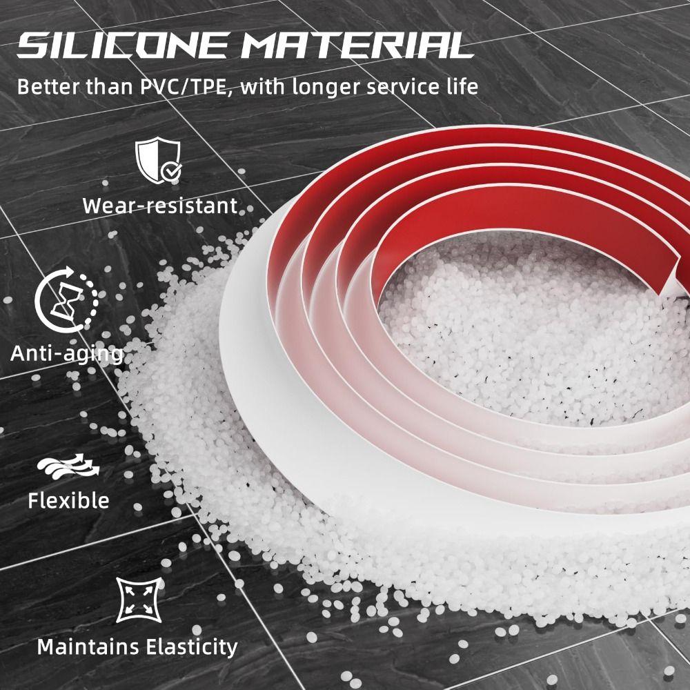 Silikonová těsnící lišta Flexibilní soklová lišta Odolná bariéra proti vodě Koupelna/Kuchyňská pracovní deska