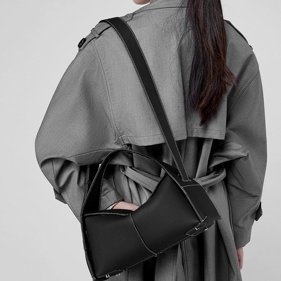 Texture Top Layer Cowhide Women's Bag 2025 New Trend Retro Single Shoulder Crossbody Bag Hanging Ear Eaves Bag Genuine Leather Women's Bag