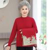 Middle-aged and old women's cardigan two-piece mother's sweater set women's knitted bottoming shirt top mother-in-law dress